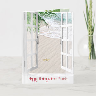 Florida Christmas Tropical Window Karte