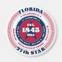 Florida Circle Typografy Souvenir Magnet
