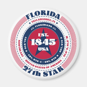 Florida Circle Typografy Souvenir Magnet