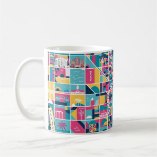 Florida City im Stil des Cartoon Kaffeetasse