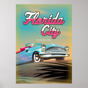 Florida City Vintage-Reiseplakat Poster