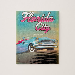Florida City Vintage Reiseplakat Puzzle