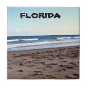 Florida Coastal Shoreline Beach Scene Fliese (Vorderseite)