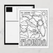 Florida Color me Collage Postkarte (Vorne/Hinten)