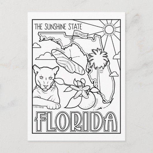 Florida Color me Collage Postkarte (Vorderseite)
