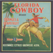 Florida Cowboy Brand Orangen und Grapefruit-Etiket Aufkleber (Vorderseite)