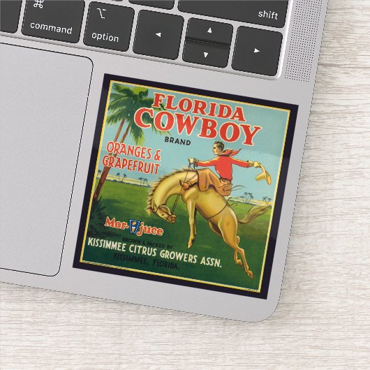 Florida Cowboy Brand Orangen und Grapefruit-Etiket Aufkleber (Detail)