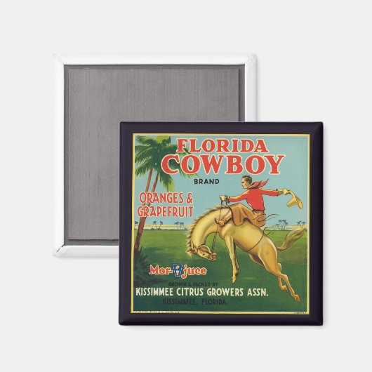 Florida Cowboy Brand Orangen und Grapefruit-Etiket Magnet (Vorderseite/Rückseite)
