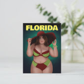 FLORIDA CURVY BBW ART FRAMAN BIKINI MÄDCHENPOSTCAR POSTKARTE (Stehend Vorderseite)