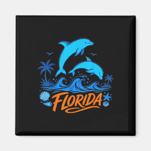 Florida-Delfine spielerische Ozeanwellen-Design  Magnet