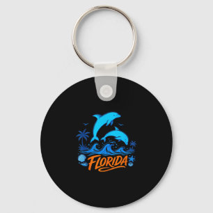 Florida-Delfine spielerische Ozeanwellen Design-Ta Schlüsselanhänger