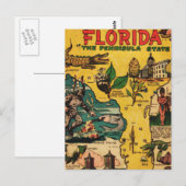 Florida Der Halbinselstaat Postkarte (Vorne/Hinten)