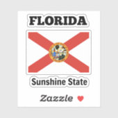 Florida, der Sonnenschein-Staat, Flagge Aufkleber (Blatt)