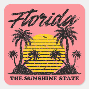 Florida Der Sonnenschein-Staat Quadratischer Aufkleber