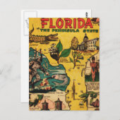 Florida Der Staat auf der Halbinsel Postkarte (Vorne/Hinten)