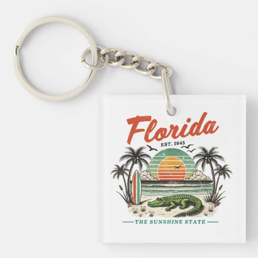 Florida, der Sunshine Staat - Sonnenuntergang Schlüsselanhänger (Vorderseite)