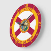 Florida Die Personalisierte Flagge des Sunshine St Große Wanduhr (Winkel)