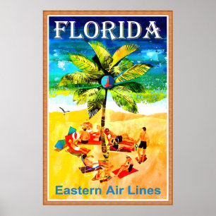 Florida Eastern Lines Neue Sunshine State Reise Poster