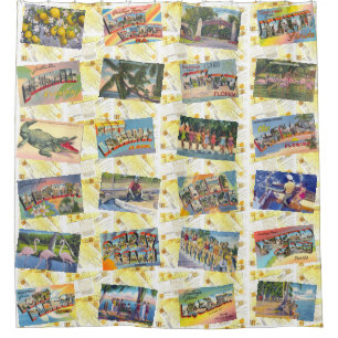 FLORIDA ein Retro Duschvorhang