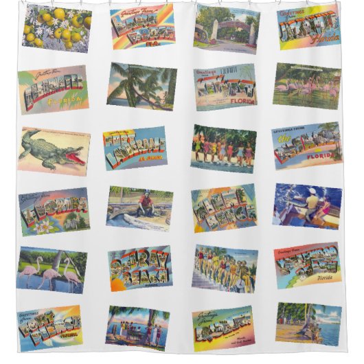 FLORIDA ein Retro Duschvorhang (klar) (Vorderseite)