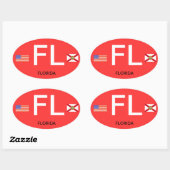 Florida* Euro-Style Oval Autoaufkleber Ovaler Aufkleber (Blatt)