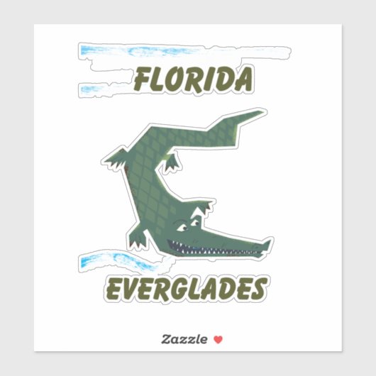 Florida Everglades Alligator Kunst. Aufkleber (Blatt)