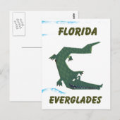 Florida Everglades Alligator Kunst. Postkarte (Vorne/Hinten)