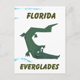 Florida Everglades Alligator Kunst. Postkarte