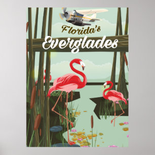 Florida Everglades Cartoon-Reiseplakat Poster