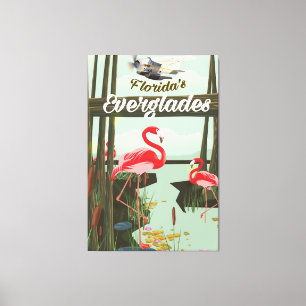 Florida Everglades Cartoon-Reiseposter Leinwanddruck