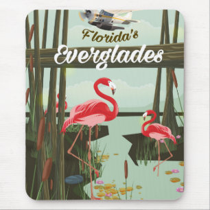 Florida Everglades Cartoon-Reiseposter Mousepad