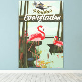 Florida Everglades Cartoon Travel Poster Leinwanddruck (Insitu (Holzboden))