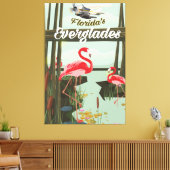 Florida Everglades Cartoon Travel Poster Leinwanddruck (Insitu (Wohnzimmer))