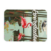 Florida Everglades Cartoon Travel Poster Magnet (Horizontal)