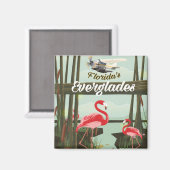 Florida Everglades Cartoon Travel Poster Magnet (Vorderseite/Rückseite)