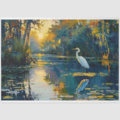 Florida Everglades Great Egret Painting Decoupage Seidenpapier (Vorderseite)