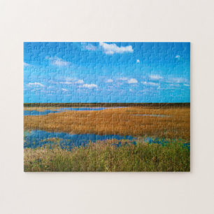 Florida Everglades Sawgrass, Himmel und Spiegelung Puzzle