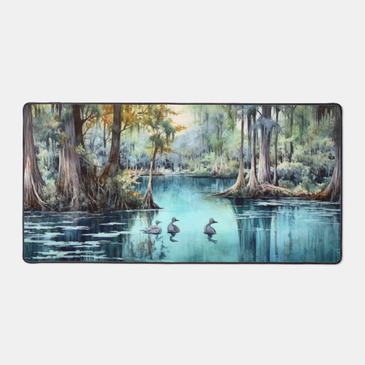 Florida Everglades Swamp, Wasserfarbe Schreibtischunterlage (Vorderseite)