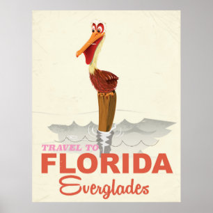 Florida everglades Vintage Reiseplakat Poster