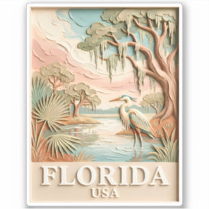 Florida Everglades Wildtier Vogel Textur Landschaf Aufkleber