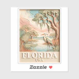 Florida Everglades Wildtier Vogel Textur Landschaf Aufkleber