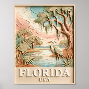 Florida Everglades Wildtier Vogel Textur Landschaf Poster