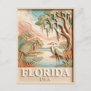 Florida-Everglades-Wildtier-Vogel-Textur-Landschaf Postkarte