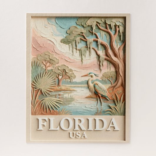 Florida-Everglades-Wildtier-Vogel-Textur-Landschaf Puzzle (Vertikal)