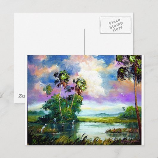 Florida Everglades Wind Postkarte (Vorne/Hinten)