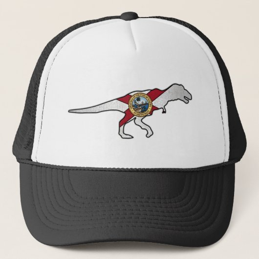 Florida-Fahnenrexdinosaurierhut Truckerkappe (Vorderseite)