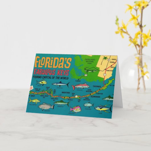 Florida Fish Card Karte (Gelbe Blume)