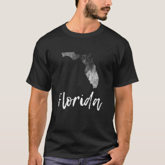 Florida Fl Karte Grunge Vintage Grafik Heimatstaat T-Shirt