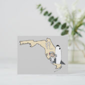 Florida FL Karte & Space Shuttle Cartoon Art Motto (Stehend Vorderseite)