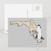 Florida FL Karte & Space Shuttle Cartoon Art Motto (Vorne/Hinten)